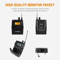 Système de monitoring intra-auriculaire sans fil UHF EM2, double canal, 1 émetteur, 2 récepteurs, IEM pour musiciens de scène, groupes, studio