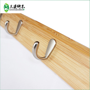 Ganchos para abrigos de bambú, percheros de pared para el hogar, perchas para ropa, ganchos para abrigos para puertas y entradas, percheros de pared de bambú - Product Image 4