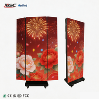 Nouvel écran LED pliable en trois parties, affichage LED à roulettes facile à ranger pour comptoir d'accueil et promotion de stand commercial