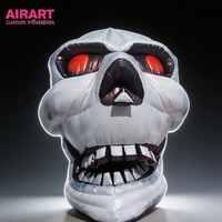 Squelette gonflable, Têtes de pirate gonflables personnalisées pour Halloween, Tête de fantôme géante décorative pour exposition
