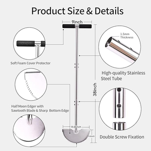Bordeadora de césped de jardín de acero inoxidable duradero con <span class=keywords><strong>plataforma</strong></span> de pie, nuevo producto, herramienta de <span class=keywords><strong>pala</strong></span> - Product Image 6