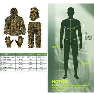 ชุดลายพรางทหาร 3 มิติ สำหรับกิจกรรมกลางแจ้ง เหมาะสำหรับการล่าสัตว์ เล่นเกม CS ชุดพรางตัวแบบ Ghillie สำหรับผู้ชายและผู้หญิง - Product Image 4