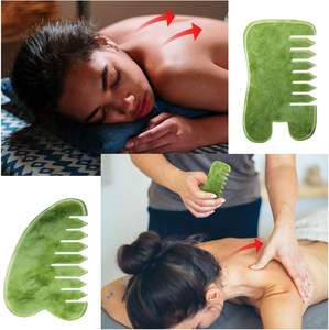 Peigne gratte-tête en jade personnalisé avec logo, masseur corporel portatif, relaxant pour le cuir chevelu, ensemble de beauté SPA, cadeau de Saint-Valentin, vente en gros de mode - Product Image 4