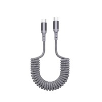 Muestra Gratuita de Cable de Datos Ecológico de 60W Tipo-C a Tipo-C con Resorte de Nylon, Carga Rápida de 3A para Teléfono Móvil y Computadora, Cobre Puro