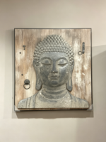 Figure de Bouddha murale, peinture décorative sur toile avec impression numérique 6 couleurs, encre à base d'eau, art encadré