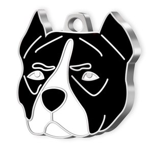 Medaglietta identificativa per cani Pitbull in metallo smaltato nero, ciondolo identificativo per animali domestici - Product Image 1