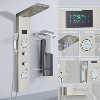 Vente chaude Colonne de douche murale en acier inoxydable avec cascade pour salle de bain Panneaux de douche à LED
