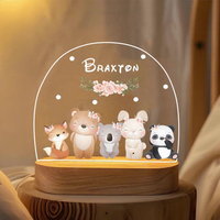 Veilleuse personnalisée artisanale pour enfants en forme d'animal, lampe en acrylique avec nom personnalisé, décoration moderne pour la maison, chambre de bébé et d'enfant, Saint-Valentin