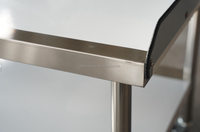 Table de ligne d'emballage pour usine alimentaire, plan de travail en acier inoxydable avec étagère inférieure et roulettes, taille personnalisée OEM ODM