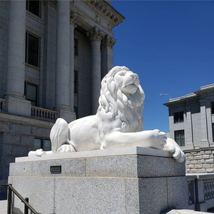 YDSTONE tallada a mano para interiores/exteriores escultura de león de piedra China elegante estatua de León de mármol para templos de entrada Villas cementerios - Product Image 5