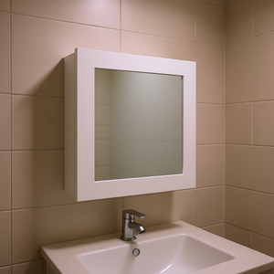 Gabinete de Baño con Espejo Rectangular Blanco para Colgar en la Pared con Luz y Almacenamiento - Product Image 2