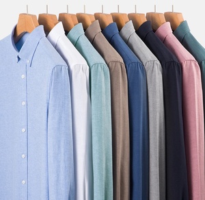 Camicie Oxford in Cotone da Uomo, Maniche Lunghe, Abbottonatura Frontale, Vestibilità Regolare, Stile Business Casual, Camicie Eleganti in Cotone - Product Image 5