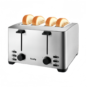Tostadora de Acero Inoxidable de 4 Rebanadas para Uso Comercial y Doméstico, Ideal para Sándwiches de Desayuno y Pan - Product Image 3