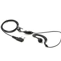 Earphone Walkie Talkie Murah ETA-001 dengan Pengait Telinga untuk Baofeng UV5R UV82 Quansheng K5 K6 Radio Ham Headset Peredam Kebisingan dengan Mikrofon