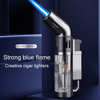 DEBANG Multifonctionnel Jet Briquet Grande Puissance Flamme Rechargeable Coupe-Vent Torche pour Cigarette Cuisine BBQ et Bougie Éclairage