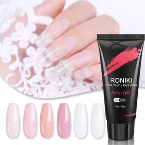 RONIKI fábrica profesional 30ml tubo 15 colores construir extensión acrílico Etiqueta Privada Poly gel polaco