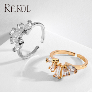 Rakol RP5405 Boutique Simple Fashion Zirconia <b>Open</b> <b>Ring</b> Jewelry - Product Image 3