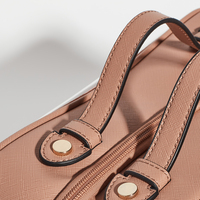 Valise de toilette en cuir rose personnalisée avec double fermeture éclair et poche en PVC, grandes trousses de toilette transparentes pour les voyages