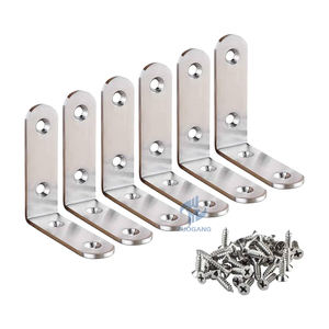 Support d'angle droit en acier inoxydable 50*50 Support de support en bois pour meubles de jambe de table Supports en forme de L - Product Image 1