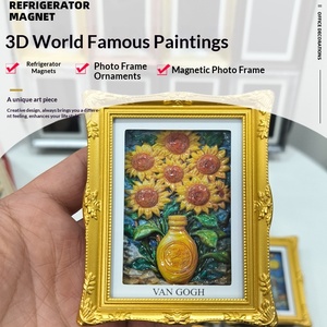 Imanes Decorativos para Refrigerador con Pinturas Famosas Mundiales en 3D, Figuras Decorativas de la Serie Van Gogh, Artesanías de Resina, Recuerdos Coleccionables - Product Image 5