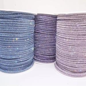 Accessoires de bijouterie DIY : Tubes de fil de coton entièrement recouverts de diamants, faits à la main, avec bande de diamants à dos adhésif, pour vêtements et chaussures - Product Image 3