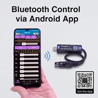 Contrôleur USB DMX/RDM PKnight avec prise en charge LED pour la configuration des adresses DMX et le contrôle par application mobile, indice de protection IP65, compatible Android uniquement