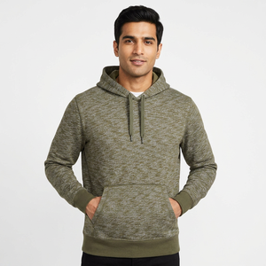 Sudadera con capucha de algodón de terciopelo de alta calidad estilo vintage, personalizada, con media cremallera, cómoda, para hombre y mujer, para invierno, con estampado por transferencia. - Product Image 1