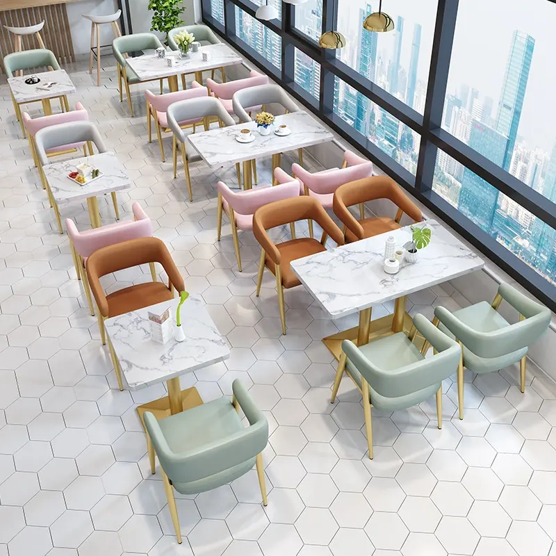 현대 식당 의자와 테이블 대리석 커피 숍 테이블과 의자 세트