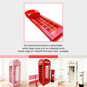 Cabina Telefonica con Composizione Floreale in Seta Personalizzata GNW <span class=keywords><strong>per</strong></span> Decorazioni di Matrimoni ed Eventi, Facile da Assemblare, Dimensioni Personalizzabili - Product Image 3