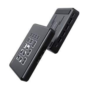 Mélangeur de diffusion en direct personnel FJGEAR, commutateur vidéo HDMI 2x2 avec entrée microphone et <span class=keywords><strong>capture</strong></span> USB, solution compacte tout-en-un - Product Image 1