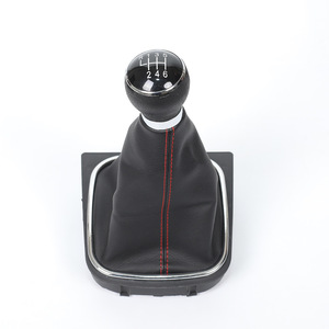 Housse anti-poussière pour levier de vitesse Volkswagen Sagitar, 5 ou 6 vitesses, cuir noir avec surpiqûres rouges, pour remplacement de transmission manuelle - Product Image 3