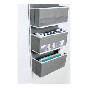 Wholesale Over the Door Storage Organiser 4 Large Pockets Breathable Linen Cotton Fabric Door Hanging Organizer - Product Image 6