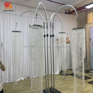 LEDA Custom Events Party Decoration <b>Chandelier</b> 4 Arms Long Droop <b>Chandelier</b> <b>Crystal</b> for Wedding - Product Image 2