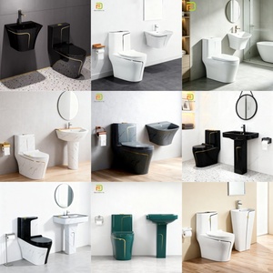 Hôtel de luxe sanitaire marbre commode toilette cuvette salle de bain céramique wc toilette ensemble avec lavabo suspendu lavabo - Product Image 3