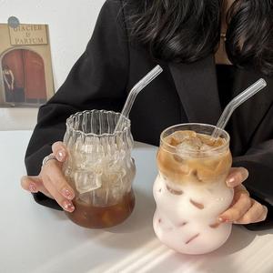 Taza de café de vidrio transparente de alta calidad, <span class=keywords><strong>forma</strong></span> de gota de <span class=keywords><strong>agua</strong></span> para el hogar y el Bar, tazas de calidad con logotipo personalizable para fiestas - Product Image 2