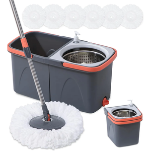 Fregonas mágicas manos libres de microfibra giratoria clásica de 360 grados de alta calidad y fregona de limpieza giratoria con cubo - Product Image 1