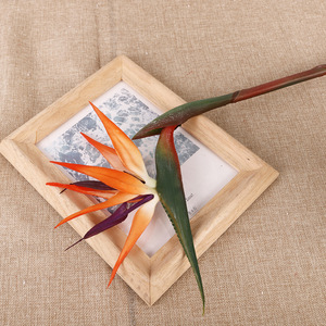 <b>Artificial</b> Bird Of Paradise Flowers Orange Color Soft Plastic 84cm <b>Stem</b> Home Decor High Simulation - Product Image 3