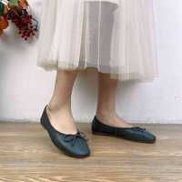 Manlunluo Nouvelles Chaussures Décontractées d'Été à Bout Pointu en Cuir de Vachette Pleine Fleur Couleur Unie à Enfiler En Stock