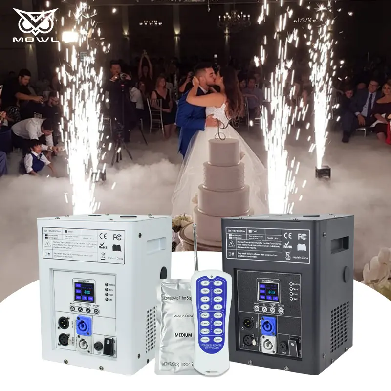 MOWL 750W sans fil DMX contrôle feux d'artifice fontaine à étincelle froide pour scène de mariage