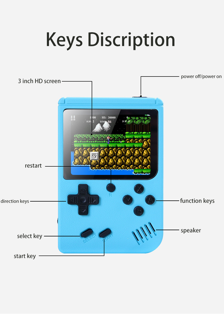 800 in 1 kids portable learning gaming controller retro mini tv box hand video game console consola portatil for mario bros