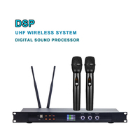 Processeur de son numérique DSP avec système de microphone sans fil portable, suppression du bruit et 100 canaux, en métal