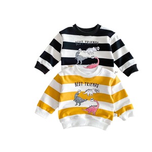 <span class=keywords><strong>Sweat</strong></span>-shirt à manches longues rayé en coton style coréen mignon Angou pour garçons et filles, t-shirt pour bébé - Product Image 1