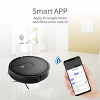 Aspirateur robot humide et sec avec commande par application TUYA, fonction de recharge automatique, aspiration 2000-2499Pa pour l'entretien des sols