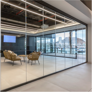 <span class=keywords><strong>Cloison</strong></span> en verre sans cadre moderne de 100 mm, système acoustique 45 dB pour bureau, établissement scolaire, supermarché, design élégant et haut de gamme - Product Image 2