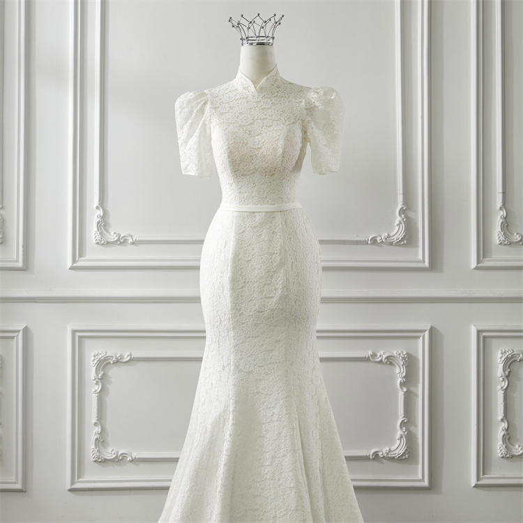 vestido de novia cuello chino tradicional y contemporánea: