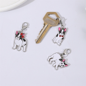 Nuevo Llavero con Colgante <span class=keywords><strong>de</strong></span> Perro, Aleación <span class=keywords><strong>de</strong></span> Zinc, Bulldog Inglés y Francés, Decoración <span class=keywords><strong>de</strong></span> Ropa, Regalo - Product Image 2