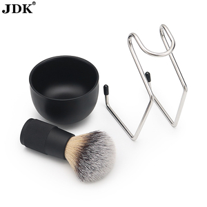 Ensemble de blaireaux de <span class=keywords><strong>rasage</strong></span> de luxe pour hommes bol de <span class=keywords><strong>savon</strong></span> personnalisé et support métallique de sécurité Kits de <span class=keywords><strong>rasage</strong></span> de cheveux de <span class=keywords><strong>blaireau</strong></span> en nylon avec brosse à usage de salon en bois - Product Image 5