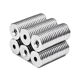 Wholesale neodymium magnets strong magnetic force round neodymium magnet with countersunk hole for screw