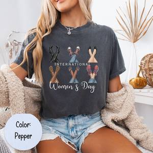 T-shirt per la Giornata Internazionale della Donna, 100% cotone, casual, con stampa femminista, girocollo, manica corta, vestibilità regolare - Product Image 3