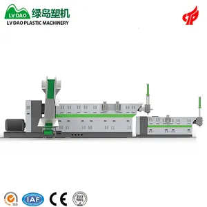 Single screw double stage recycling machine for secondary recycling and regeneration of various waste plastics